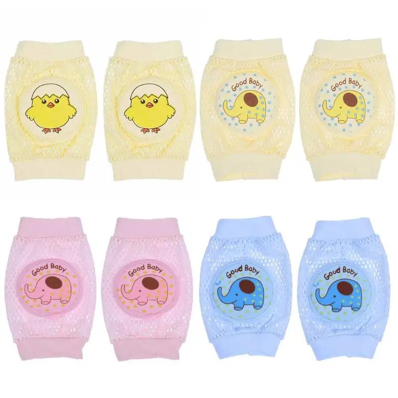 Baby Toddler Breathable Mesh Cotton Cartoon Crawling Knee Pads Protector Kids Safety Crawling Elbow Cushion Infants Accessories