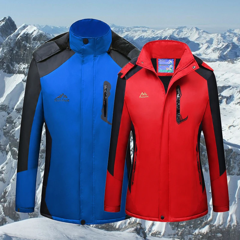 Hiking Down Jacket Couple Wear Snow Men Women Ski Suit Skiing Snowboard Costume Hooded Outdoor Climbing Cycling Fishing Jackets (9)