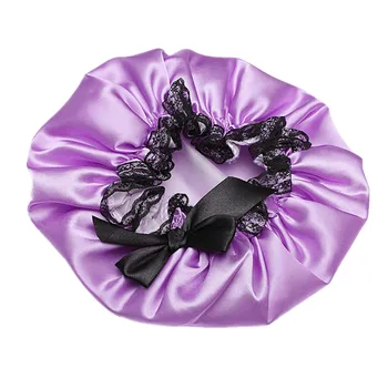 

Women Waterproof Elastic Lace Shower Bouffant Hair Bath Cap Hat Spa Protect MH88
