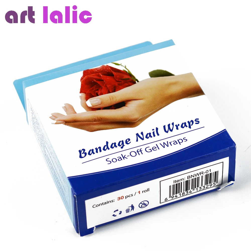 

30 Pcs Soak Off Gel Polish Wraps Remove Nail Tips Bandage Style Remover Nails Wraps high quality BNWR-01