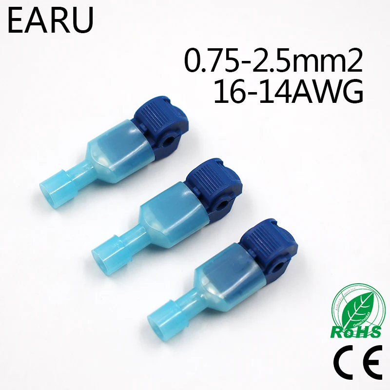 

10pcs/lot L1 Blue T Type Quick Splice Crimp Electrical Car Audio Terminal Wire Convenient Connector For 1.2-2.5mm Line