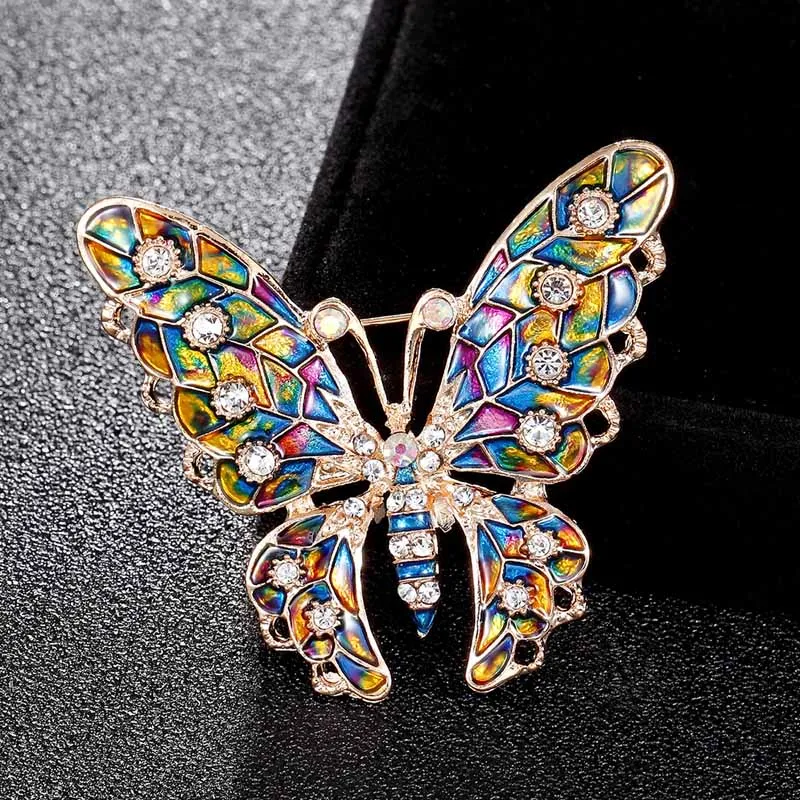 12pcs/lot wholesale Enamel Butterfly Pin Brooches Women's kids gifts
