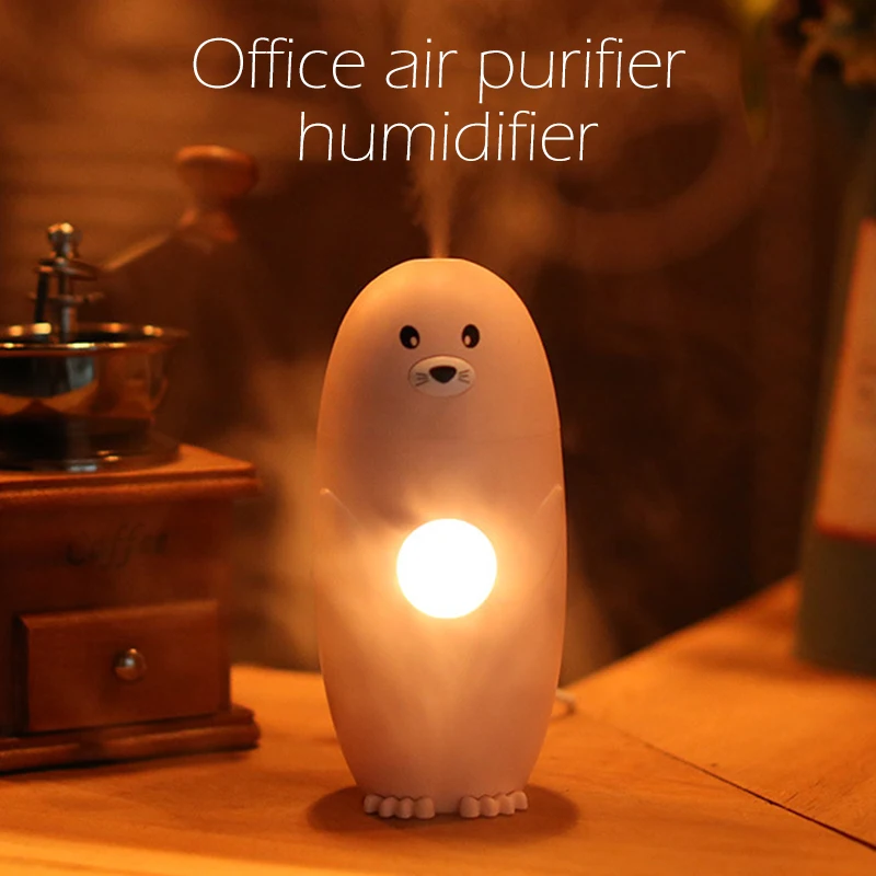 

Car Humidifier Ultrasonic Cool-Mist Adorable Pet Mini Humidifier With LED Light Mini USB Fan Automatic Shut Off for Yoga Office