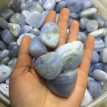 

100-500g Natural Agate stone polished Blue Lace agate tumbled stones for Home Decor