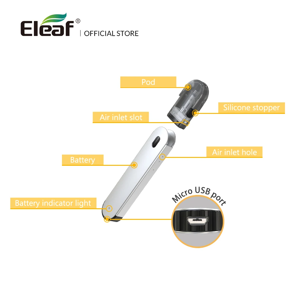 [FR] оригинальные электронные сигареты Eleaf Elven Pod kit с аккумулятором 360 мАч картридж 1