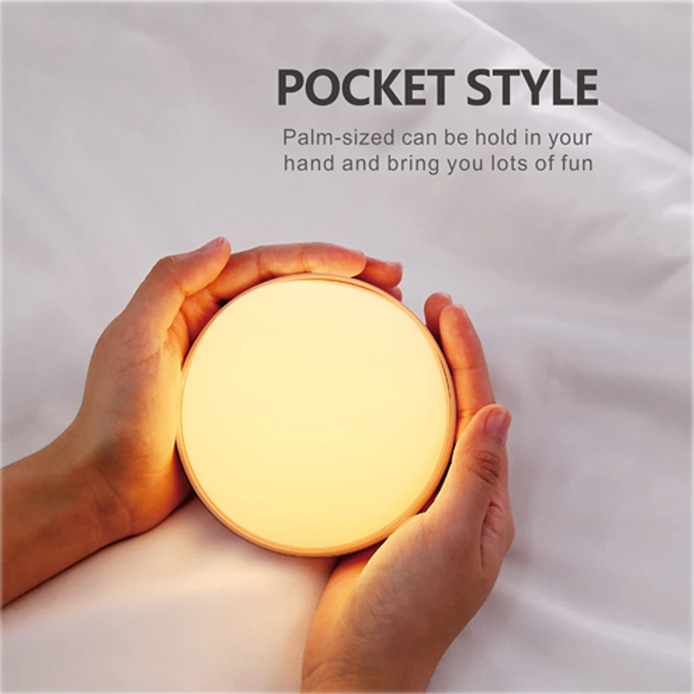 

Silicone touch Pearl LED Night Light Motion Sensor Lights 8-Color Ball Patted Multicolor Gift For Children Baby Kids Charging