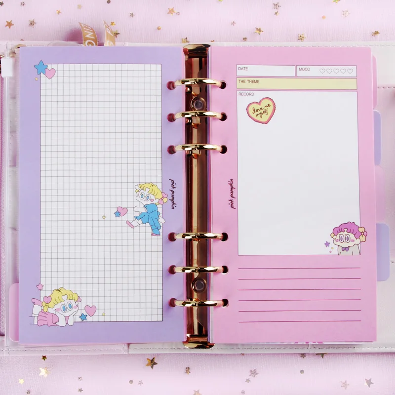 Корейский ins A6 Kawaii 6 отверстий планировщик наполнитель бумага s для Filofax офиса школы спираль тетрадь наполнитель бумага Биндер внутренние страницы