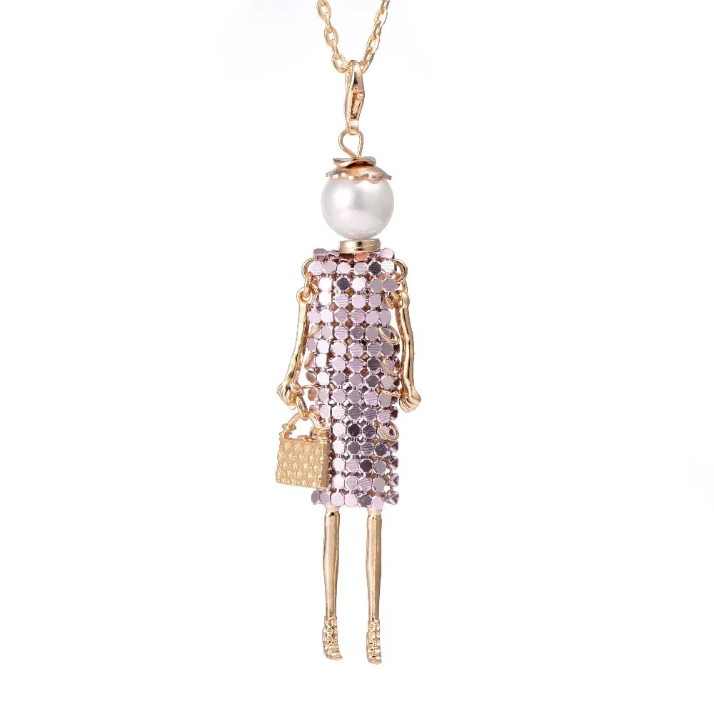 Новая мода кукла-подвеска Цепочки и ожерелья Jewelry прекрасная девушка платье кулон женщин Цепочки и ожерелья женский день подарок