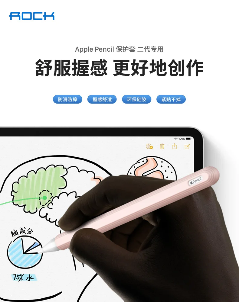 Rock для Apple Pencil 2 Легкий Мягкий силиконовый чехол для планшета сенсорный Стилус для iPad Pro карандаш 2-й Nib защитный чехол