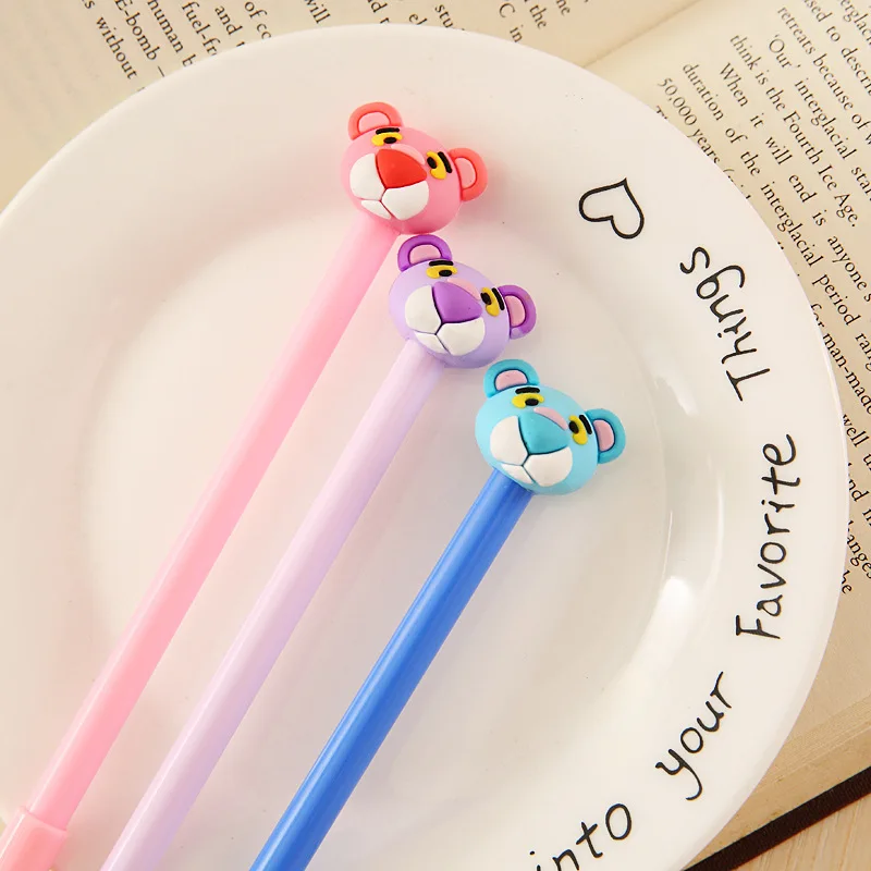 

0.5mm Cartoon Pink Tiger Gel Pens Signature Pen Escolar Papelaria School Office Supply Promotional Cute Gift Kawaii