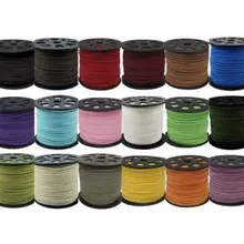 3 мм x 1,5 мм, 100 метров, смешанный черный искусственный плоский замшевый бархатный шнурок, кожаный шнур, ювелирное изделие, сделай сам, веревочный браслет, ювелирные аксессуары p3533