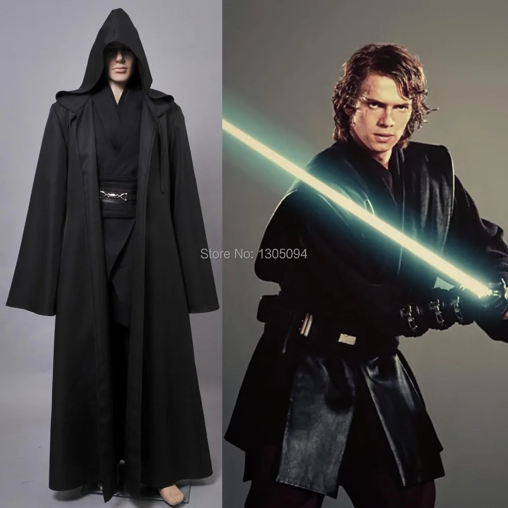 Star Wars Jedi Knight Anakin Skywalker Black Costumes Robe Hoodie Cloak