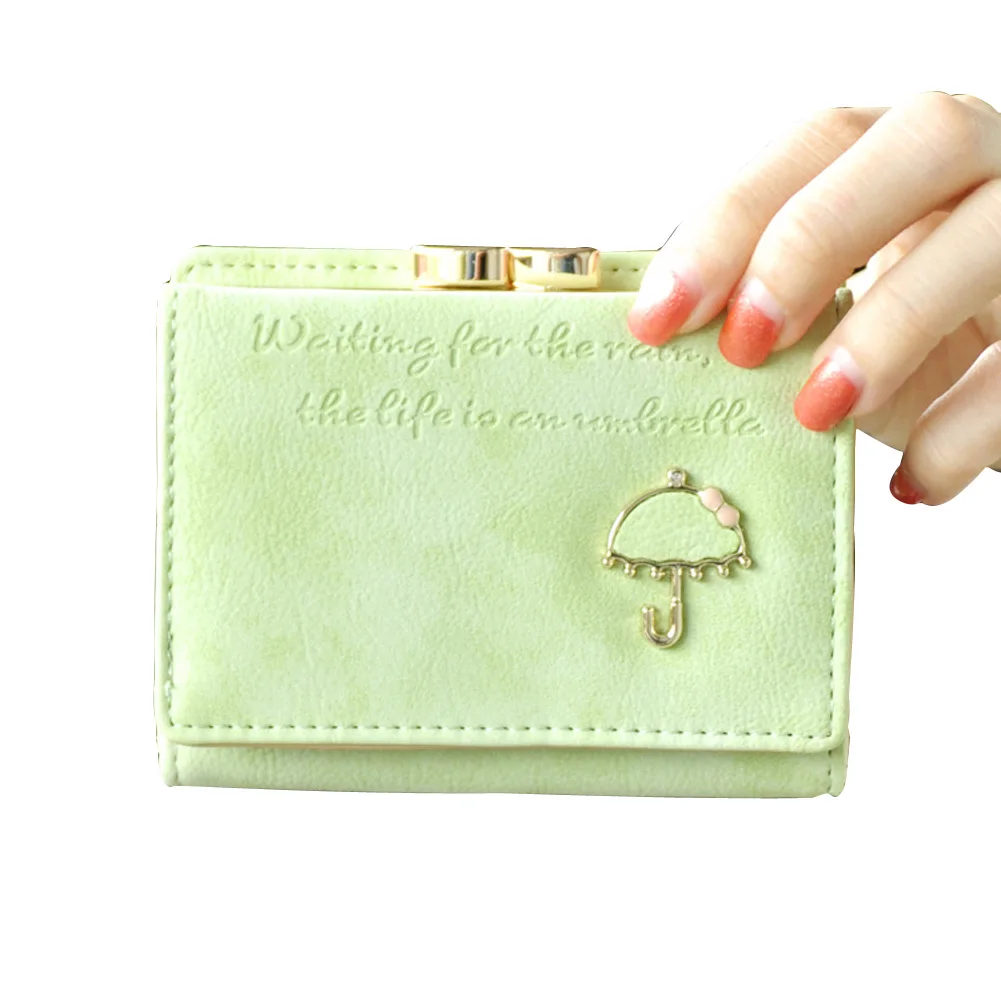 

New Style Woman's Fashion PU Leather Wallet Button Clutch Purs Lady Short Handbag Bag