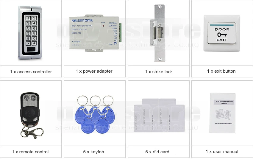 DIYSECUR 125 кГц RFID считыватель Водонепроницаемый Металл пароль дверной Система контроля доступа комплект+ Магнитный замок+ пульт дистанционного управления Управление W1