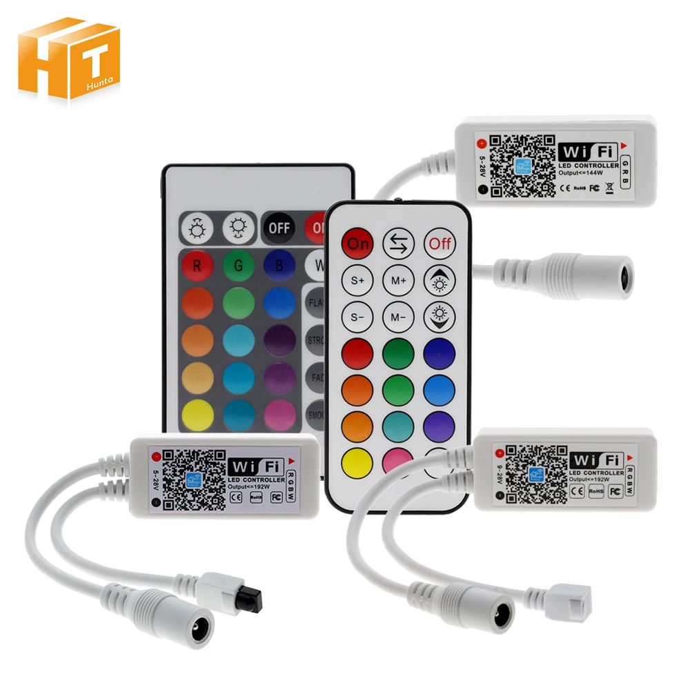 Светодиодный мини контроллер Wi Fi RGB/RGBW 12 в пост. Тока с RF 21Key / IR 24Key для RGB RGBW