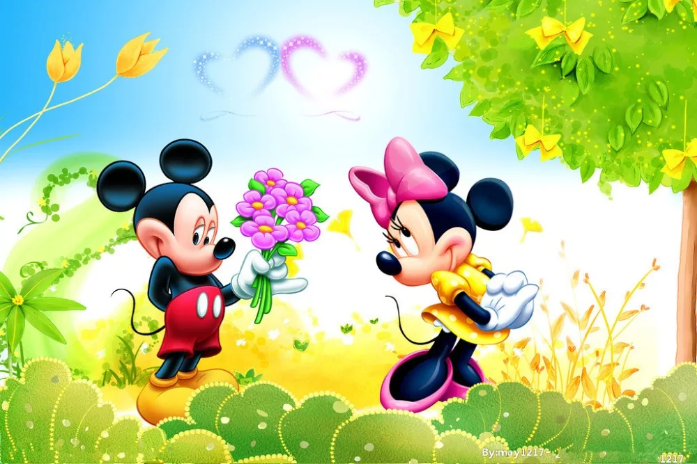 

SHENGYONGBAO 210cm*150cm Vinyl Backdrops for Photography Mickey Mouse Photo Studio Background NML-1069