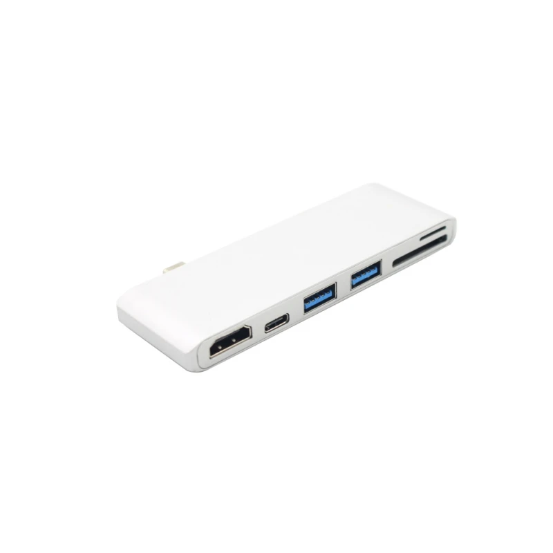 Многофункциональный USB C 3,0 концентратор тип-c до 4K* 2K HDMI зарядка кард-ридер адаптер для MacBook Pro - Цвет: Серебристый