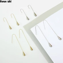 HUANZHI дизайн нержавеющая сталь предотвращает аллергию геометрический конус КАПЛЕВИДНАЯ золотая металлическая серьга-гвоздик капля серьги для женщин девушек