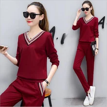 2017 new women’s 2 sets of jacket and pants ladies leisure suit two piece set tracksuit suit women conjunto feminino