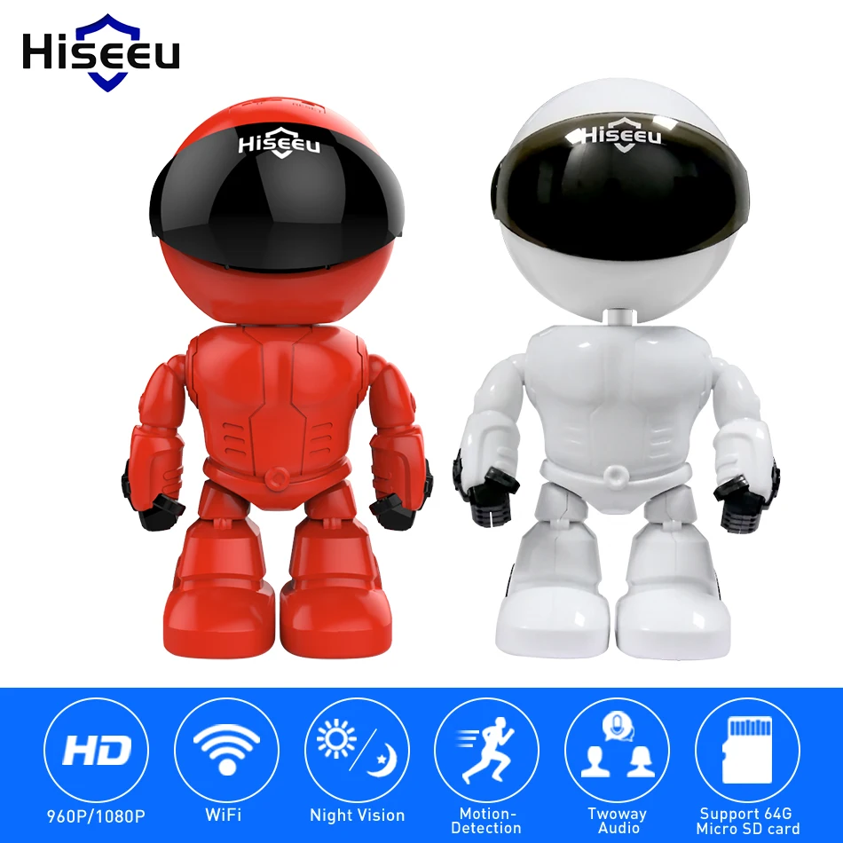 comprar Hiseeu 2MP 1.3MP HD Robô Câmera IP Sem Fio wi fi câmera 1080 p Wi fi Câmera de Visão Noturna IP Câmera de Rede CCTV two way audio