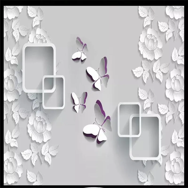 Fashion Peony Butterfly TV Background Wall Professional Making Mural Wallpaper Wholesale Custom Poster Photo Wall Fashion Peony Butterfly TV Background Wall Professional Making Mural Wallpaper Wholesale Custom Poster Photo Wall