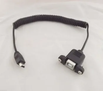 

10pcs USB 2.0 B Female Panel Mount To Mini USB 5 Pin Male Coiled Spiral Adapter Cable 1.5m