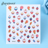 1 шт цветные детские наклейки для ногтей с изображением мороженого, торта, кади, дизайн дизайна ногтей, декоративные наклейки для ногтей DP057, наклейки для ногтей - изображение
