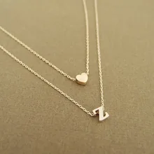 Модное крошечное изящное ожерелье с двумя буквами, оригинальное ожерелье с именем, ювелирное изделие, подарок для девушки JN1081