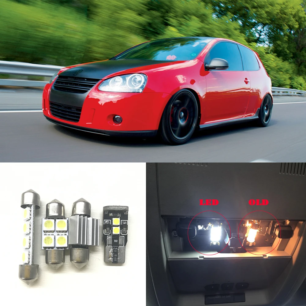 Us 21 35 11 Off 14pc Canbus Led Interior Lamp Kit For Volkswagen Gti Rabbit Vw Golf 5 Mk5 Mkv Map Dome License Plate Light Bulb Kit 2006 2009 In