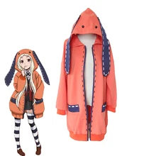 Anime Kakegurui Compulsive Gambler Runa Yomozuki Cosplay Costume Halloween Carnival Cute Jacket Rabbit Ears Hoodies Zip Up Coat