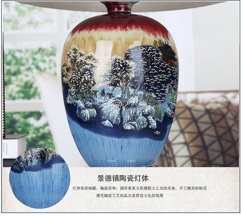 China Antique Living Room Vintage Table Lamp Porcelain Ceramic Table Lamp wedding decoration table lamp reading (3)
