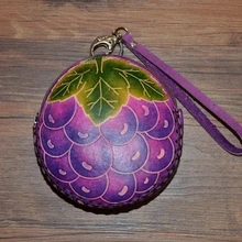 Ручной работы мультфильм кошелек натуральная кожа портмоне сумка прекрасный кошелек мини женский кошелек винограда