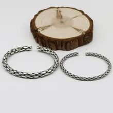 Мода Чиангмай ручной работы Ретро тайский серебряный для мужчин и женщин открытый конец сплошной браслет Винтаж Стиль темпера мужчин т