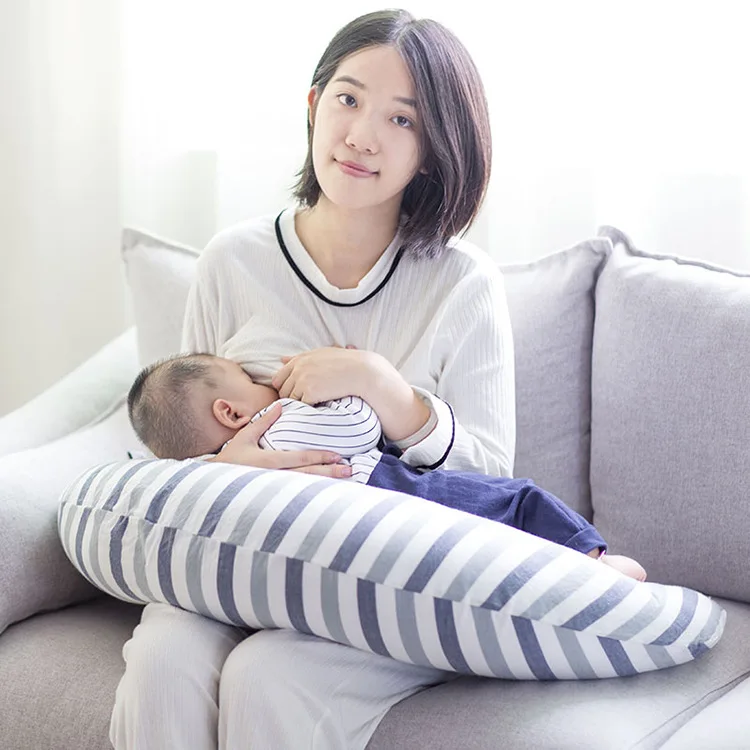 

Cotton Breastfeeding Pillow Breast Feeding Boppy Baby Nursing Maternity Infant Machine Washable