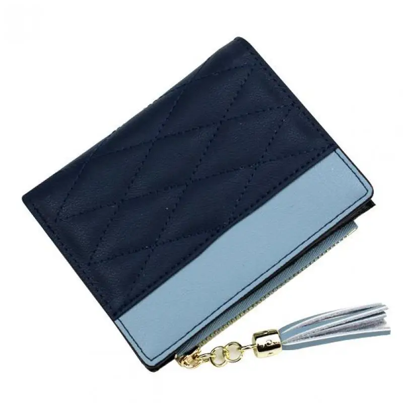 Da chính hãng Phụ Nữ Ví Nhỏ Thời Trang Tua Kẻ Sọc Phụ Nữ Da Purse Nhãn Hiệu Mini Ví Nữ Ladies Da Đồng Xu Ví