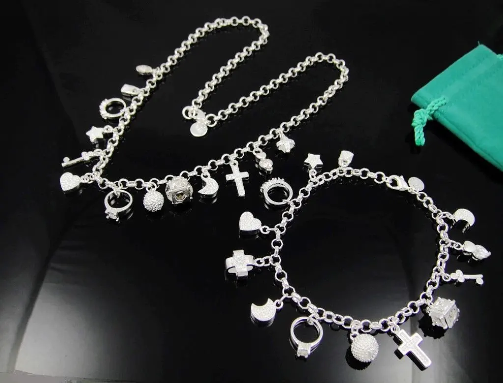 Free Shipping 925 Sterling Silver Set,925 Sterling silver Necklace