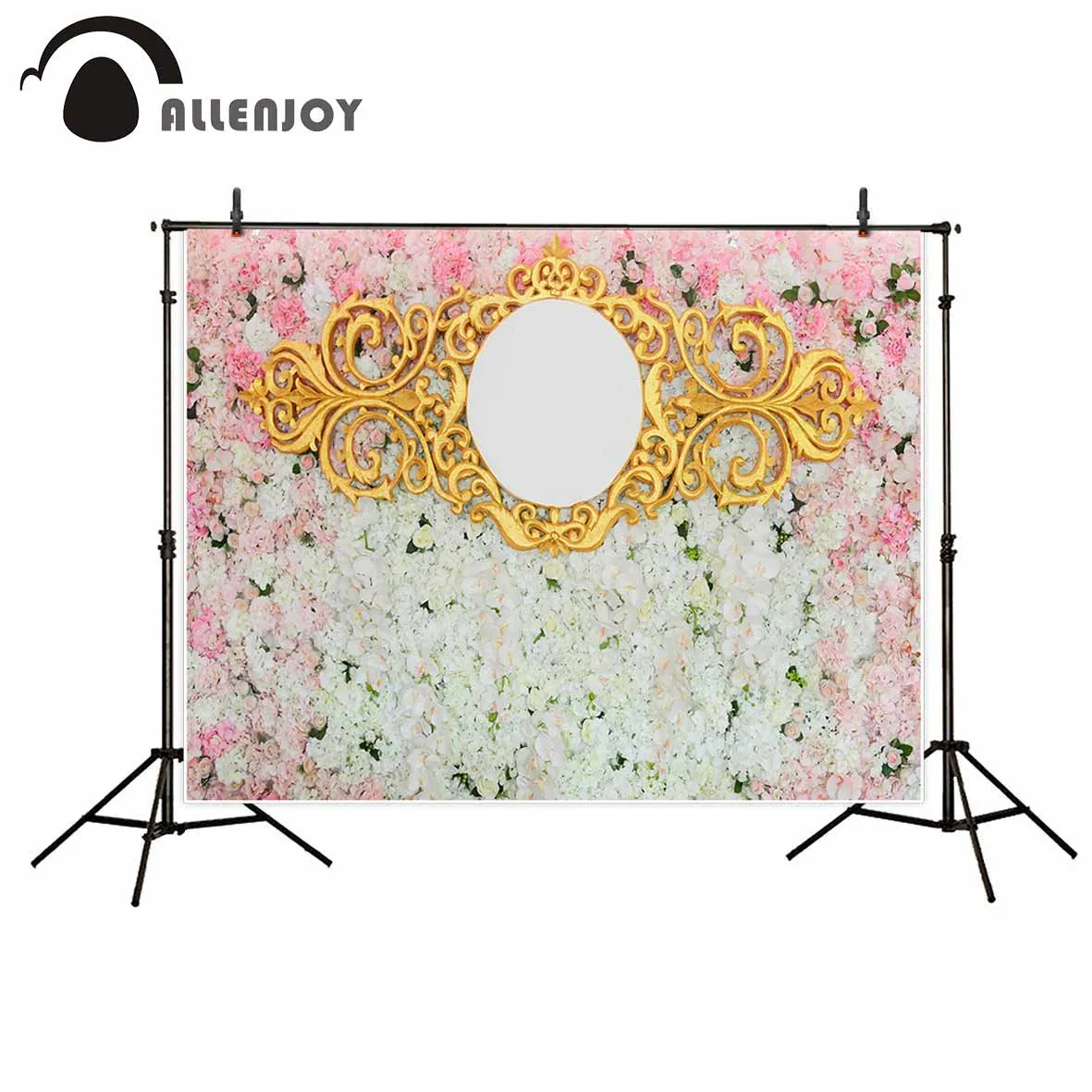 

Allenjoy Wedding background flower wall golden decoration custom photo decorations photography studio funds