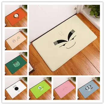 

40x60cm 50x80cm Super Cute Cartoon Expression Print Carpets Anti-slip Floor Mat Cartoon Outdoor Rugs Front Door Mats