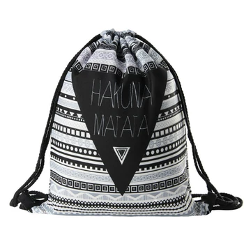 

Women Geometric Drawstring Backpack 3D Printing Travel Softback Women Drawstring Bag Backpacks