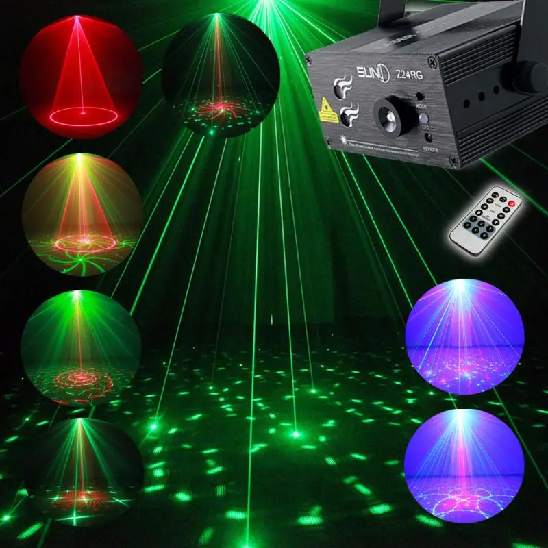 Full Color RGB Laser Stage Light Projector 3W Blue LED Stage Effect Lighting for DJ Disco Party KTV With Remote Control smuxi portable stage light auto voice led laser projector stage lighting effect dj ktv party christmas decor remote control