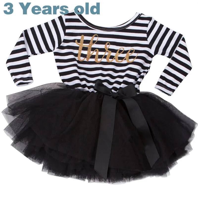От 1 до 3 лет платье принцессы для маленьких девочек Одежда для маленьких девочек бальное платье-пачка в полоску с бантом, платья для дня рождения Одежда для маленьких девочек