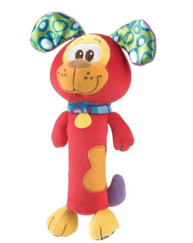 

candice guo! cute baby toy plush toy soft red dog baby catching shaking toy with BB device birthday 1pc