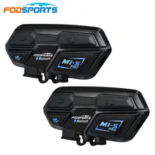 Fodsports 2 шт M1-S Pro мотоциклетный шлем внутреннее соединение гарнитуры 8 Райдер 2000 M домофон водонепроницаемый переговорные