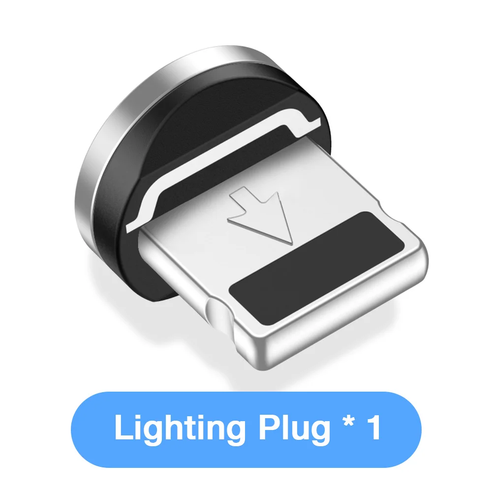 KISSCASE 1 м 2 м светодиодный магнитный кабель для iPhone X, кабель usb type-C для samsung, huawei, Xiaomi, Micro usb кабель для зарядки - Цвет: Only plug for iPhone