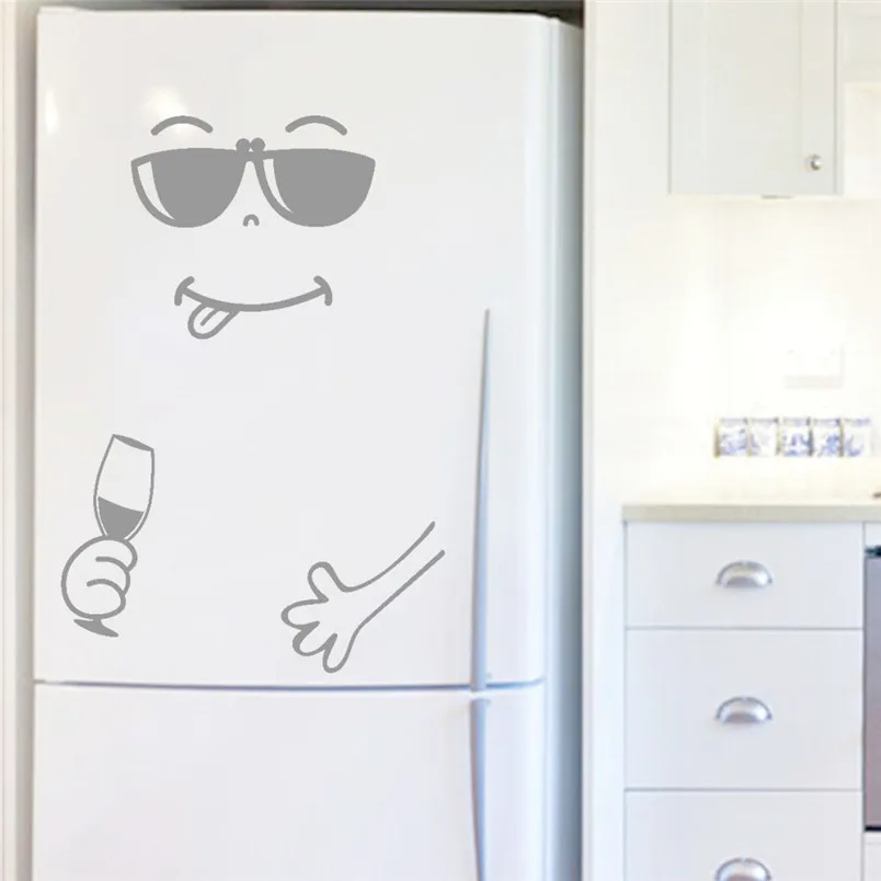 Cute Sticker Fridge Happy Face Kitchen Wall Refrigerator Vinyl Stickers Art Wall Decal For Home Decor New #3n20 (5)