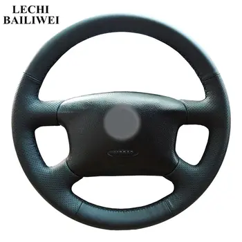 

DIY Hand-stitched Black Artificial Leather Car Steering Wheel Cover for Volkswagen Skoda Octavia 1999-2005 Passat B5 VW Golf 4