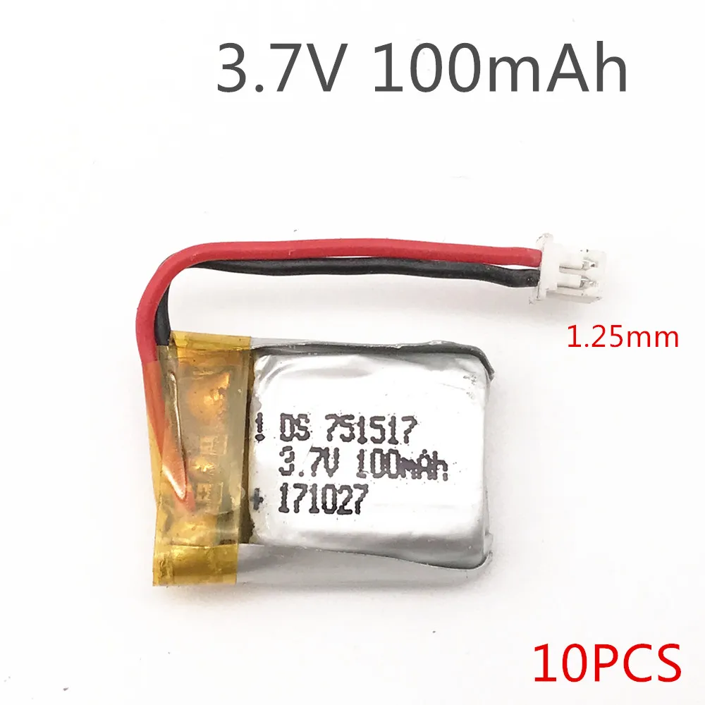 10 шт 1S 3 7 V 100 mAh литий-полимерный Батарея для Cheerson CX10 CX-10 CX-10A запасные части