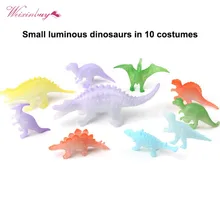 10 pcs/set mix funny Mini luminous Jurassic Noctilucent Dinosaur Toys Kids Glow In The Dark Dinosaurs Action Figures Toys cheap