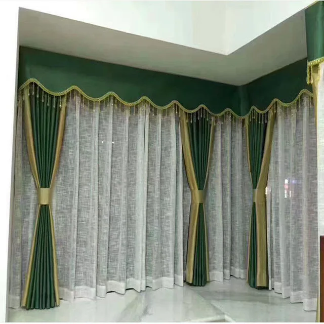 European luxury 6 color velvet curtains for Living Room Solid color velvet simple modern luxury curtains for Bedroom/Kitchen