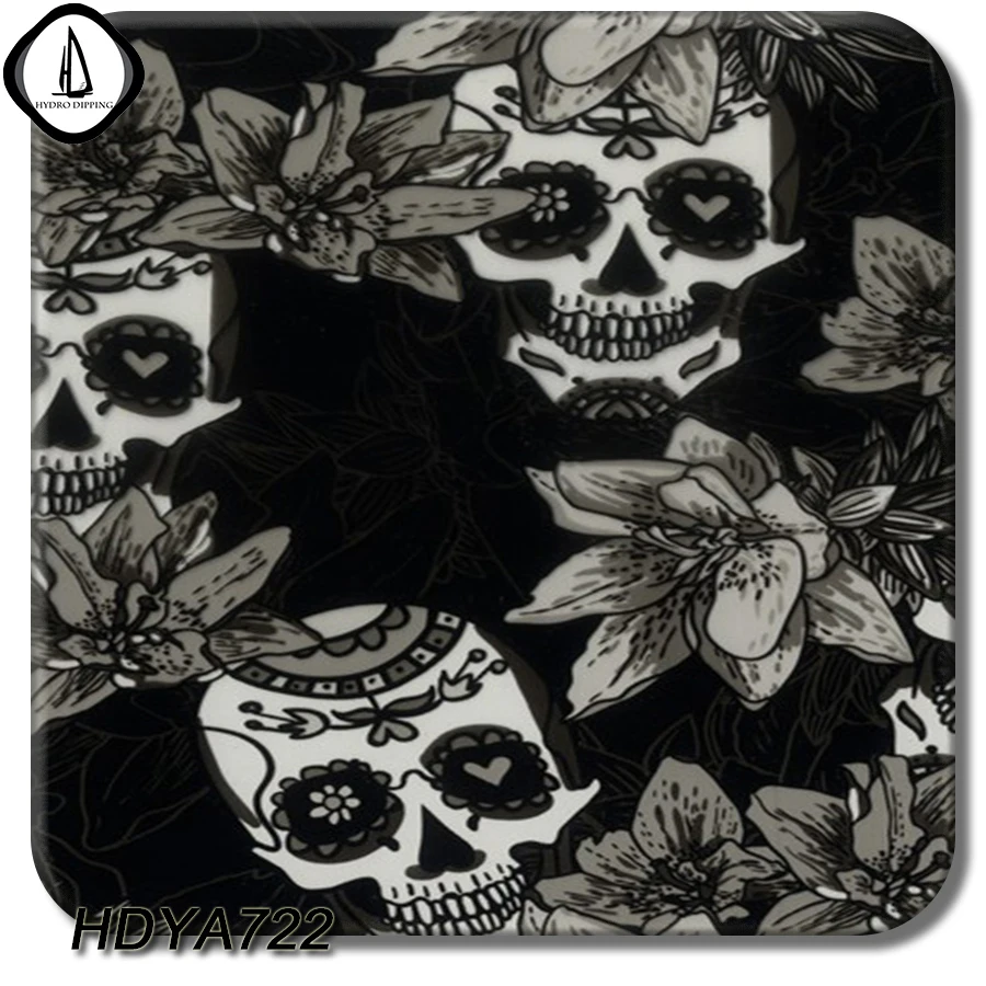 

DIY Hot Sales Flower Skull Pattern Hydrographic Dipping PVA Water Transfer Printing Film Argentina HDYA722 Size:0.5*10M